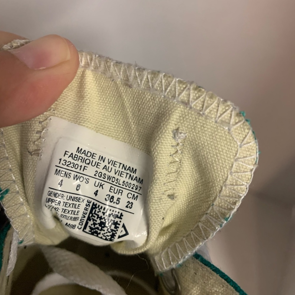Converse teal green sneakers sz 6 - Picture 3 of 7